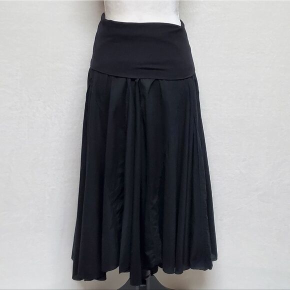 Vintage Y2K Bisou Bisou Michelle Bonbot Black Asymmetrical Patchwork Midi Skirt - Picture 4 of 16